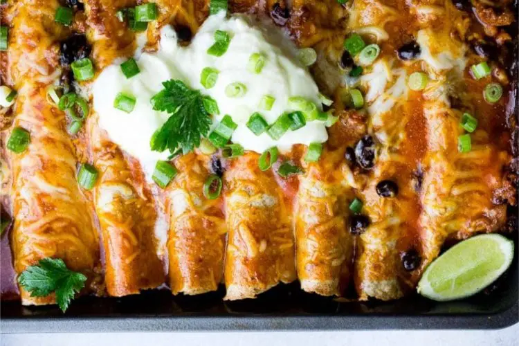 Ground Turkey Black Bean Enchiladas