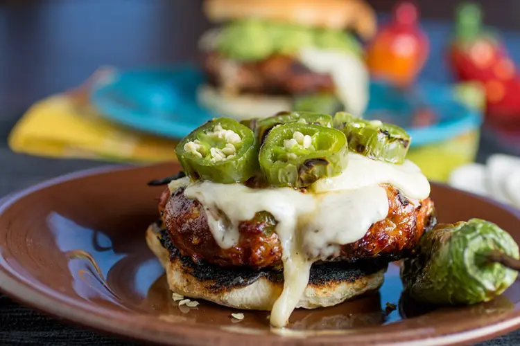 Ground Turkey and Chorizo Burgers with Creamy Guacamole